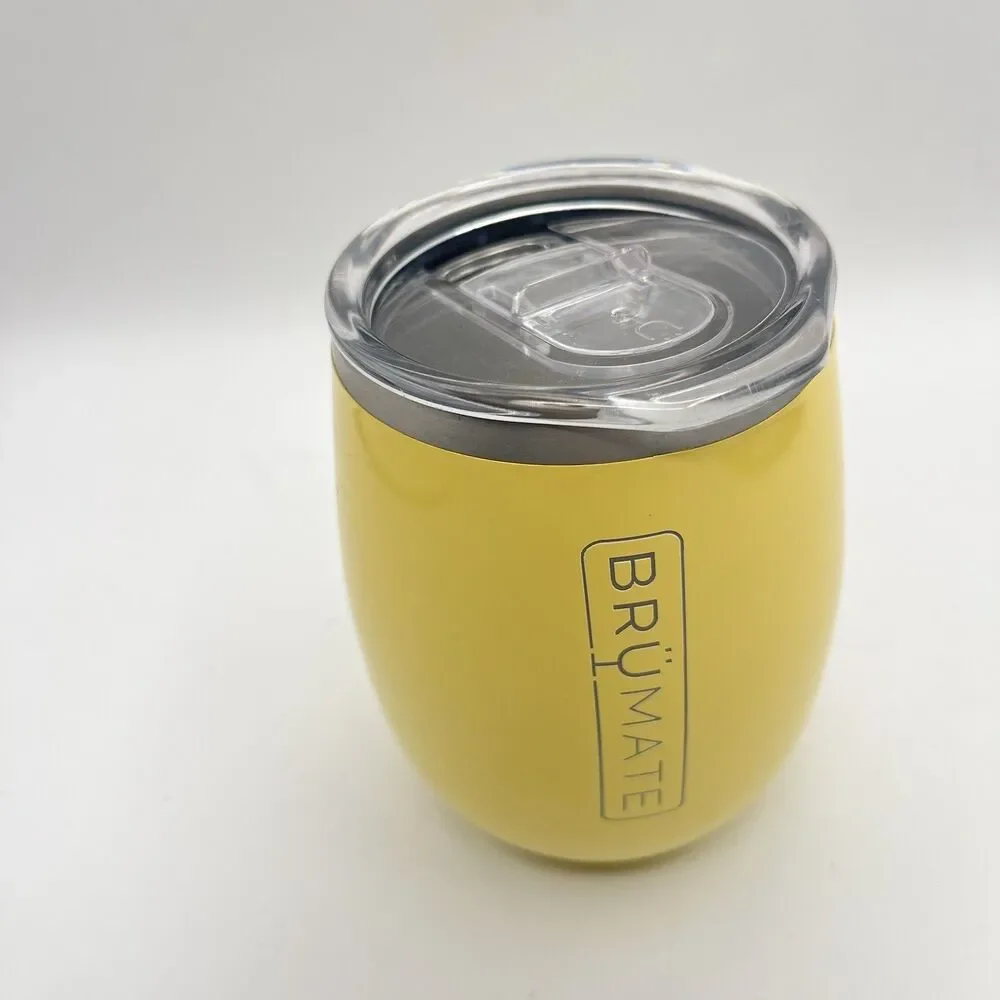 BRUMATE UNCORK'D INSULATED WINE TUMBLER 14OZ WITH LEAKPROOF LID Yellow
